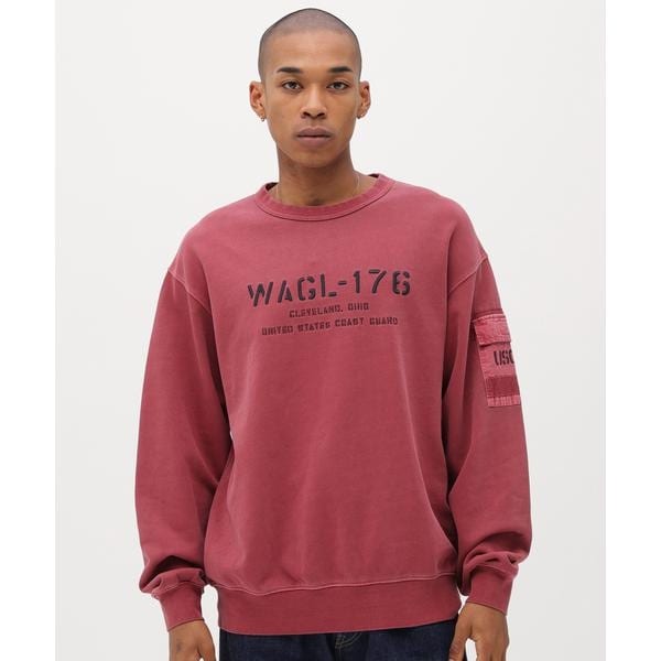 【NEW】アヴィレックス（AVIREX）/FADED MIL．POCKET CREWNECK SWEAT