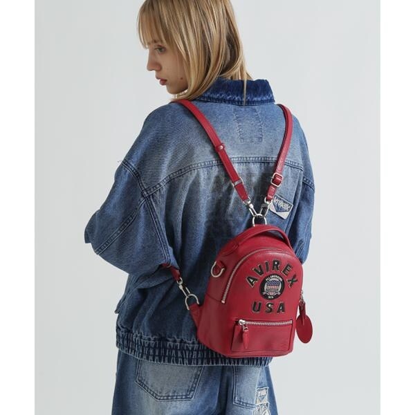 アヴィレックス（AVIREX）/《直営店限定》VARSITY LEATHER MINI BACKPACK／AVX 5653_1