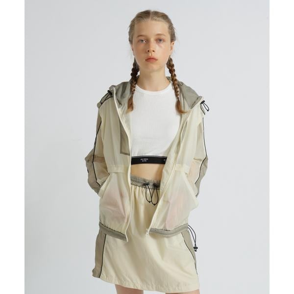 アヴィレックス（AVIREX）/《WOMAN》SHEER COLOR SCHEME HOODIE JACKET／シアーカラースキーム