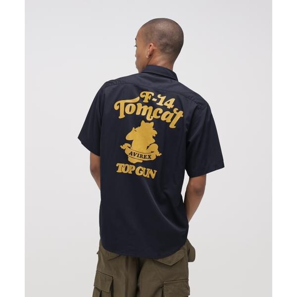 アヴィレックス（AVIREX）/《WEB&DEPOT限定》S／S TOM CAT SILHOUETTE SHIRT_1