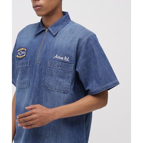 【NEW】アヴィレックス（AVIREX）/《AVIREX × UNIVERSAL OVERALL》NAVY POSTAL HALF ZIP S_16