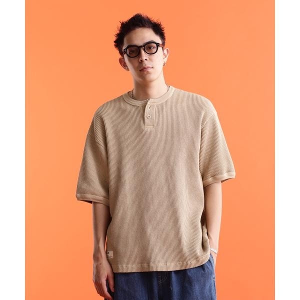 THERMAL PIGMENT O／D HENLEY NECK T-SHIRT／サーマル オーバーダ THERMAL PIGMENT O/D HENLEY NECK T-SHIRT/サーマル オーバー