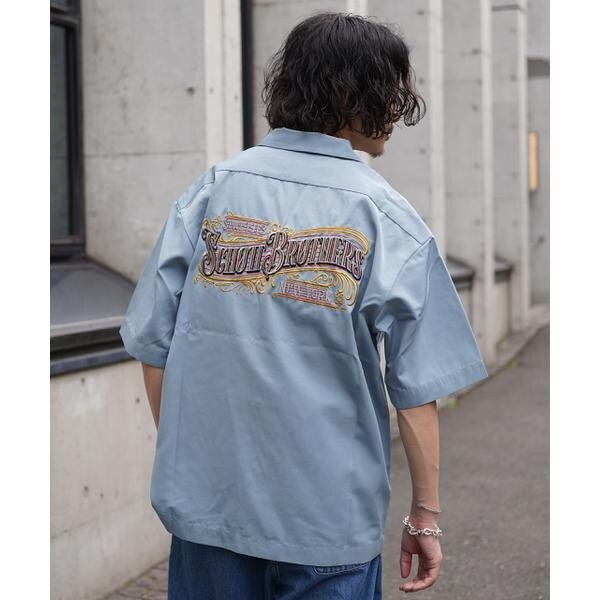 ショット（Schott）/EMB． TC SHIRT BARBER／刺繍シャツ
