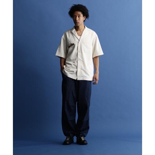 ショット（Schott）/EMB． TC SHIRT BARBER／刺繍シャツ ”バーバーロゴ