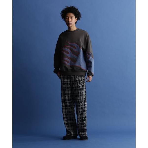 ショット（Schott）/CREW SWEAT FIRE PATTERN／クルーネック スウェット ”ファイアパターン”