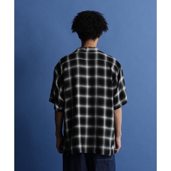 SCHOTT ショット オンブレチェック 半袖シャツ XL 黒 セール】Schott/ショット/OMBRE PLAID SS SHIRT/オンブレ