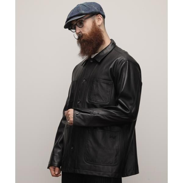 ショット（Schott）/LAMB LEATHER COVERALL JACKET／ラムレザー 