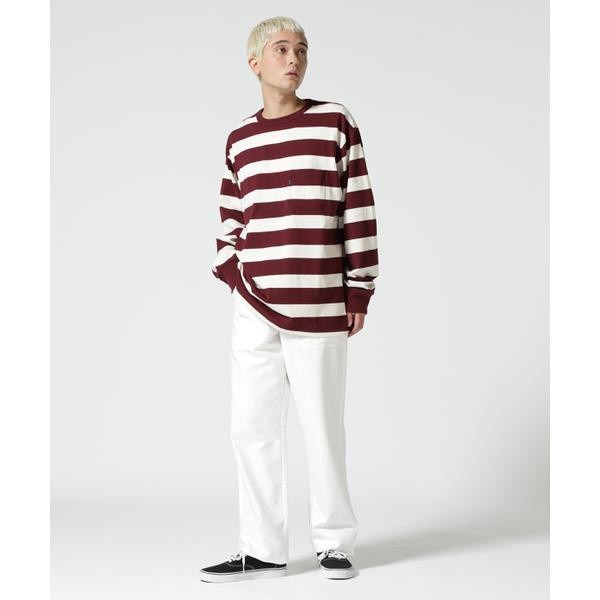 ショット（Schott）/WIDE BORDER POCKET T−SHIRT／ワイドボーダー