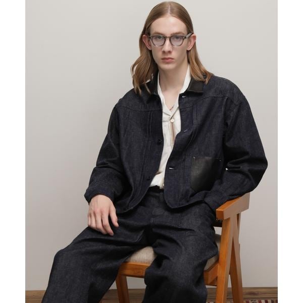 ショット（Schott）/DENIM LEATHER COMBI G−JACKET ”BULKY”／デニム レザーコンビ Gジ