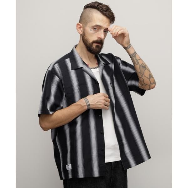 【即納！最大半額！】 ショット（Schott）/STRIPE WORK SHIRT／ストライプワークシャツ トップス