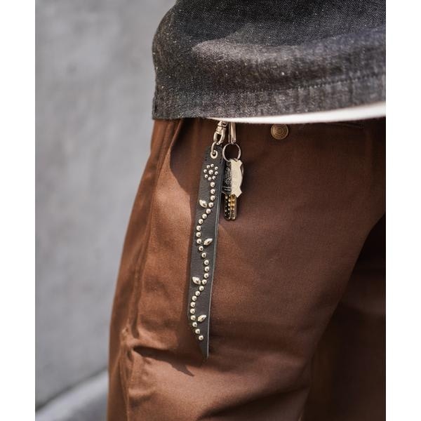 ショット（Schott）/FLOWER STUDS LEATHER KEY HOLDER／フラワースタッズ レザーキーホルダー