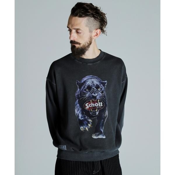 ショット（Schott）/CREW SWEAT ”PANTHER”／クルーネックスウェット ”パンサー”
