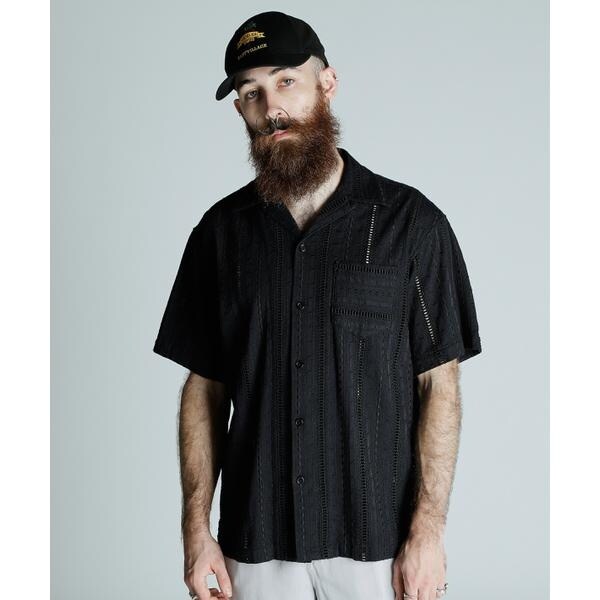 ショット（Schott）/CR SHIRT EMBROIDERY／コットン レーヨン 刺繍シャツ