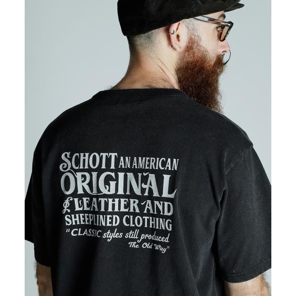 ショット（Schott）/WASH T−SHIRT ADVERTISEMENT／スノーウォッシュ Tシャツ