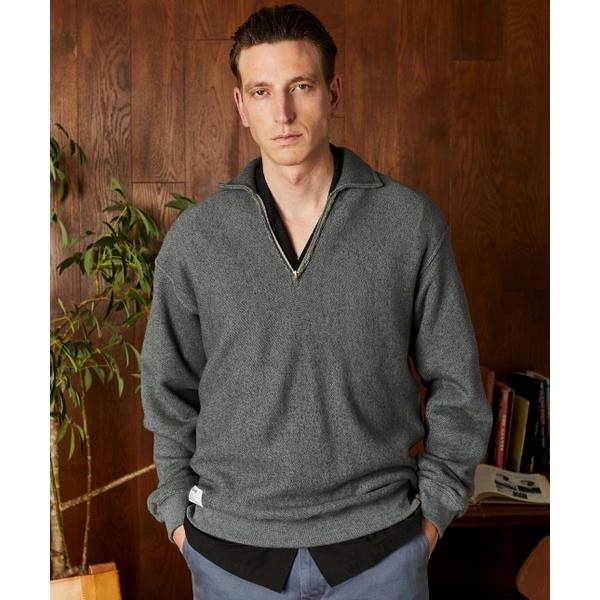 ショット（Schott）/SALT AND PEPPER HALF ZIP SWEAT／ソルト アンド ペッパー ハーフジップ