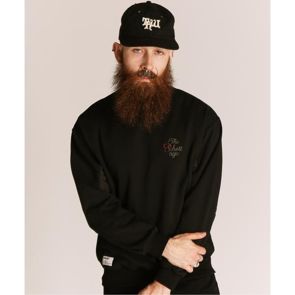 ショット（Schott）/QUILTED COMBI． CREW SWEAT／キルティング コンビ クルースウェット