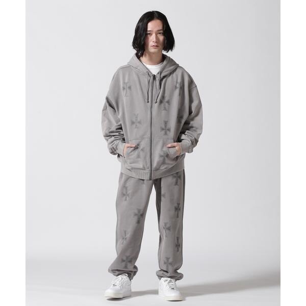 エルエイチピー（LHP）/UNKNOWNLONDON／アンノウンロンドン／WASH GREY×BLACK CROSS JOGGの通販は
