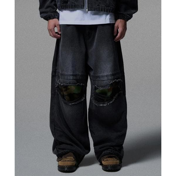 エルエイチピー（LHP）/NOT4NERD／ノットフォーナード／CAMO PATCHWORK DENIM PANTS