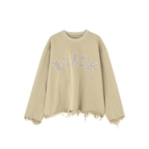 エルエイチピー（LHP）/DankeSchon／ダンケシェーン／CUT FRINGE SWEAT CREWNECK BLACK