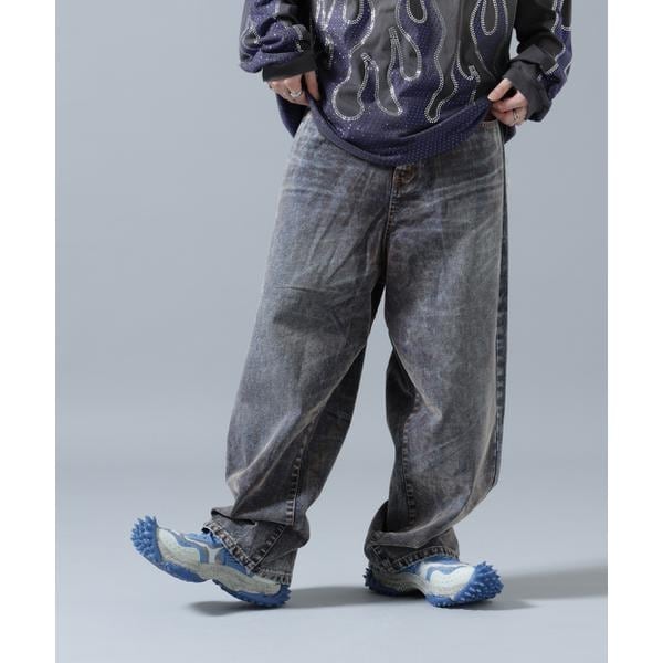 エルエイチピー（LHP）/WHITELAND／ホワイトランド／FLOCKY WIDE DENIM PANTS