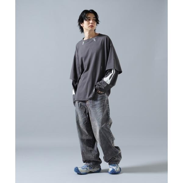 エルエイチピー（LHP）/WHITELAND／ホワイトランド／FLOCKY WIDE DENIM PANTS_2
