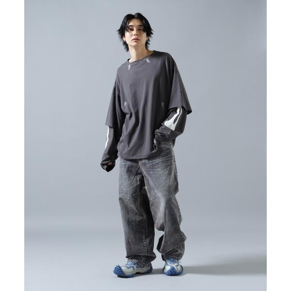 エルエイチピー（LHP）/WHITELAND／ホワイトランド／FLOCKY WIDE DENIM PANTS_3