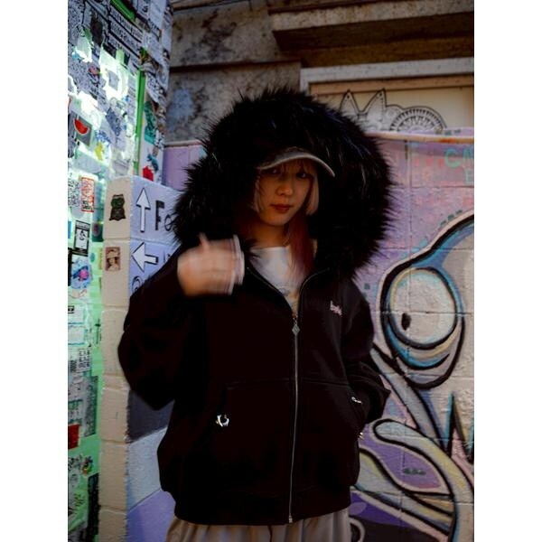 エルエイチピー（LHP）/SUPPLIER／サプライヤー／FAUX FUR CROPPED CROSS ZIP HOODIE_3