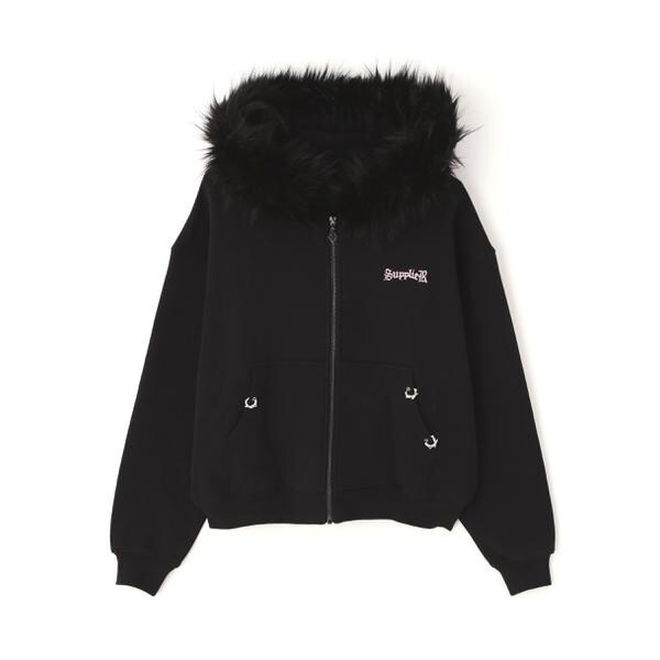 エルエイチピー（LHP）/SUPPLIER／サプライヤー／FAUX FUR CROPPED CROSS ZIP HOODIE_4