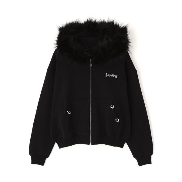 エルエイチピー（LHP）/SUPPLIER／サプライヤー／FAUX FUR CROPPED CROSS ZIP HOODIE_12