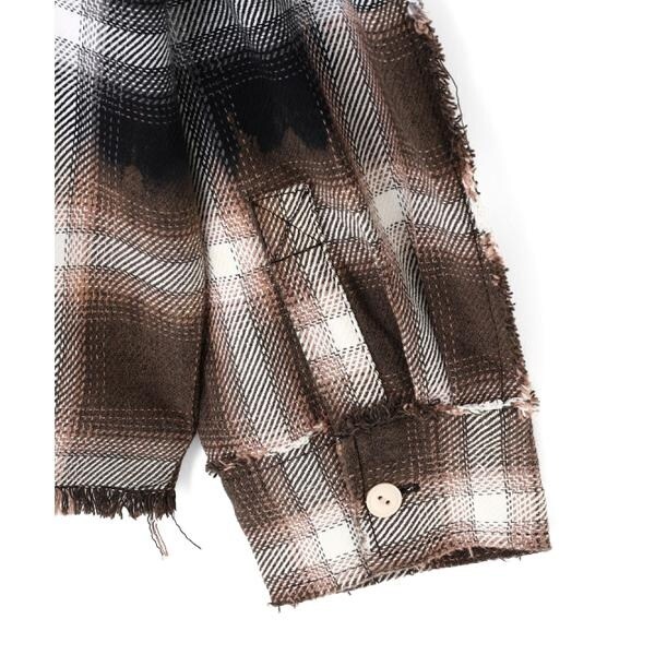 エルエイチピー（LHP）/DankeSchon／ダンケシェーン／FLANNEL DAMAGE OMBRE BLEACH CHE_9