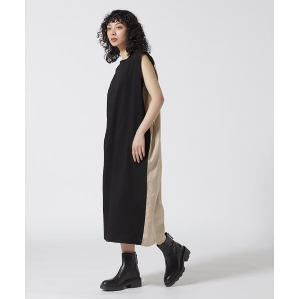 ビーバー（BEAVER）/B omnivore／ビーオムニボー　ＵＶ加工天竺×ストライプインタックワンピの通販は