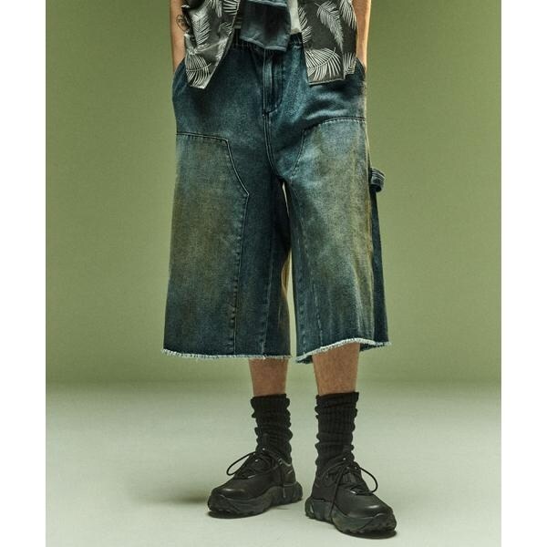 ビーバー（BEAVER）/B omnivore／ビーオムニボー　W KNEE SHORTS DENIM ダブルニーショーツデニ