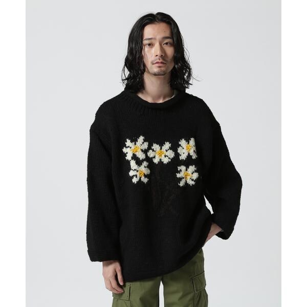 ビーセカンド（B’2nd）/MacMahon Knitting Mills ／ Roll Neck Knit−5 Flower_1