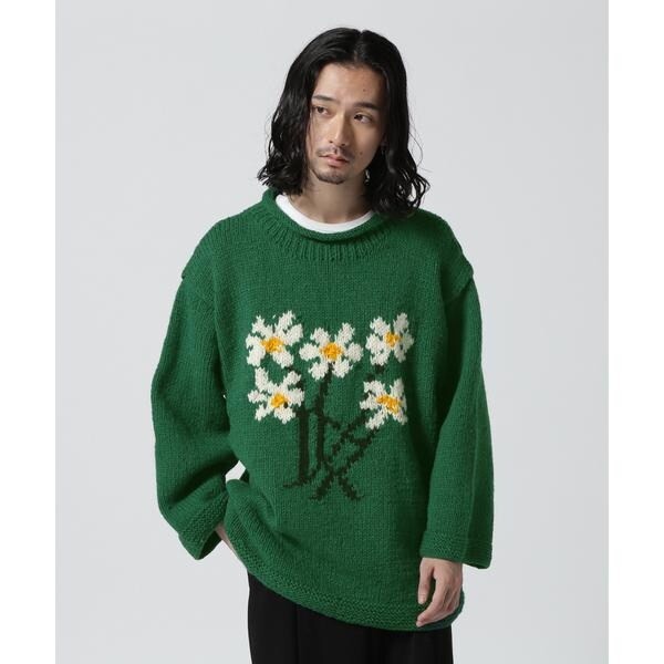 ビーセカンド（B’2nd）/MacMahon Knitting Mills ／ Roll Neck Knit−5 Flower