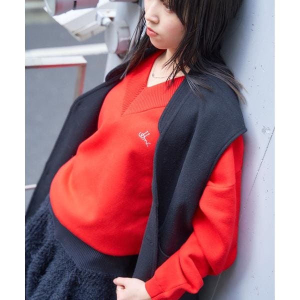 【NEW】ビーセカンド（B’2nd）/JJMERCER (ジェイジェイマーサー) 別注Ｖネックバックロゴニット