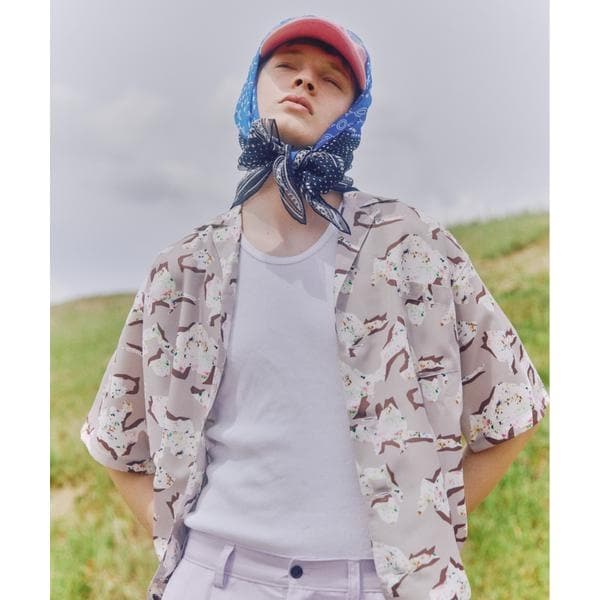 【NEW】ビーセカンド（B’2nd）/HOLO MARKET（ホロマーケット）HMV S／S SHIRTS ／ 総柄アロハ半袖シャツ_2