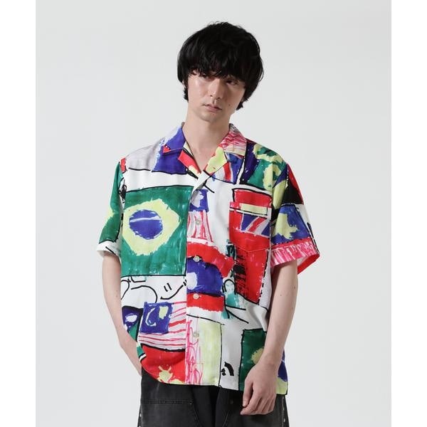 【NEW】ビーセカンド（B’2nd）/HOLO MARKET（ホロマーケット）HMV S／S SHIRTS ／ 総柄アロハ半袖シャツ_6