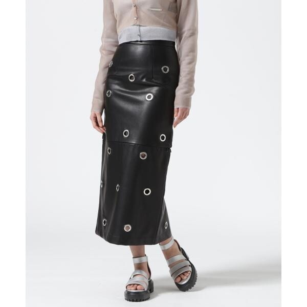 ロイヤルフラッシュ（ROYAL FLASH）/PRANK PROJECT／Eyelet Vegan Leather Skirt