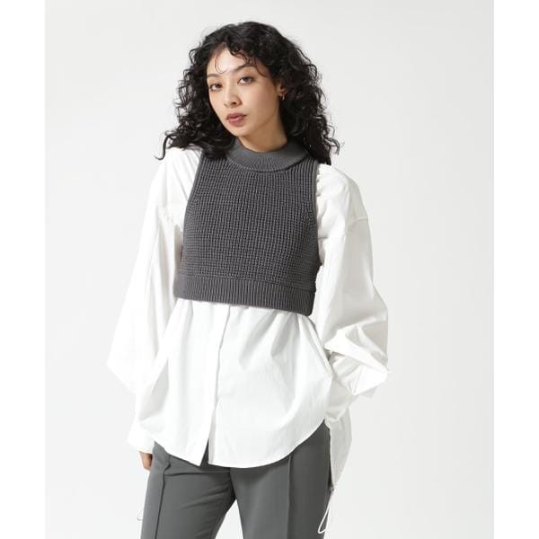 ロイヤルフラッシュ（ROYAL FLASH）/UN3D．／アンスリード／WAFFLE SHORT KNIT VEST／ワッフルショートニットベスト