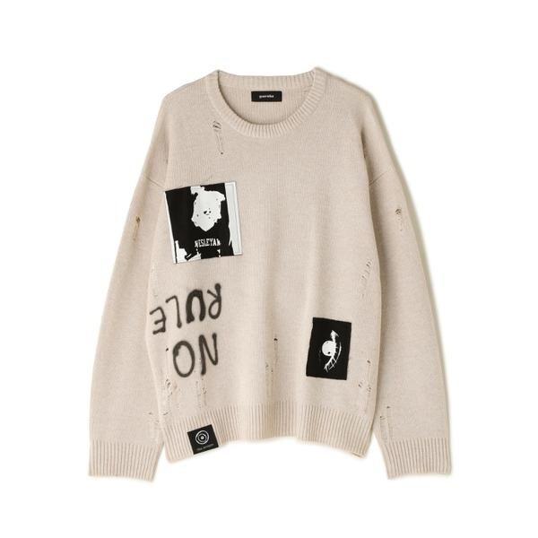 ロイヤルフラッシュ（ROYAL FLASH）/Guernika／Crash Knit sweater (Cell Division)／Beige_7
