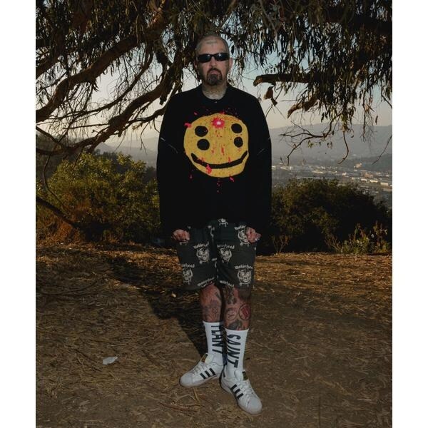 ロイヤルフラッシュ（ROYAL FLASH）/SAINT MICHAEL／セントマイケル／CP_CREW KNIT／SMILE／BLACK_2