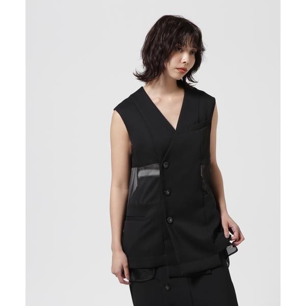 ロイヤルフラッシュ（ FLASH）/UN3D．／アンスリード／SHEER LAYERED VEST／シアーレイヤードベスト