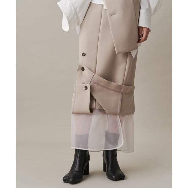 ロイヤルフラッシュ（ FLASH）/UN3D．／アンスリード／SHEER LAYERED SK／シアーレイヤードスカート