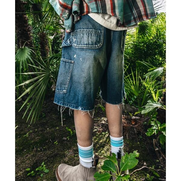 ロイヤルフラッシュ（ROYAL FLASH）/SAINT MICHAEL／セントマイケル／DOUBLE KNEE SHORTS／BLUE_1