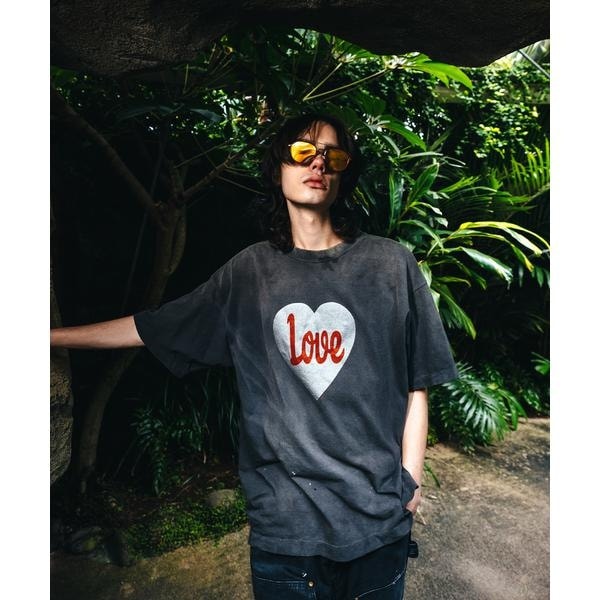 ロイヤルフラッシュ（ FLASH）/SAINT MICHAEL／セントマイケル／HEART LOVE SS TEE BLACK