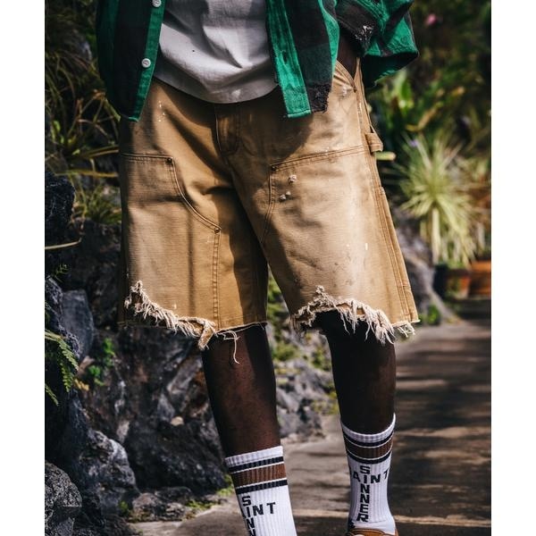 ロイヤルフラッシュ（ FLASH）/SAINT MICHAEL／セントマイケル／DOUBLE KNEE SHORTS BEIGE