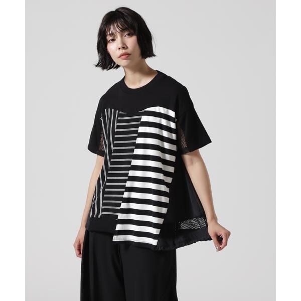 ロイヤルフラッシュ（ FLASH）/AULA AILA／アウラアイラ／BORDER COMBINATION T−SHIRT