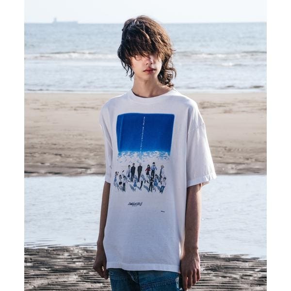 ロイヤルフラッシュ（ FLASH）/SAINT MICHAEL／セントマイケル／EV_SS TEE − BLUE WHITE