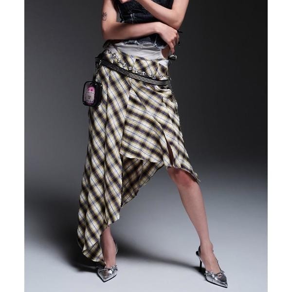 ロイヤルフラッシュ（ FLASH）/MITSUKI／ミツキ／CHECK ASYMME SKIRT