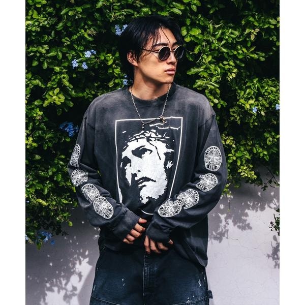 ロイヤルフラッシュ（ FLASH）/SAINT MICHAEL／セントマイケル／LOVE SAINT LS TEE − BLACK